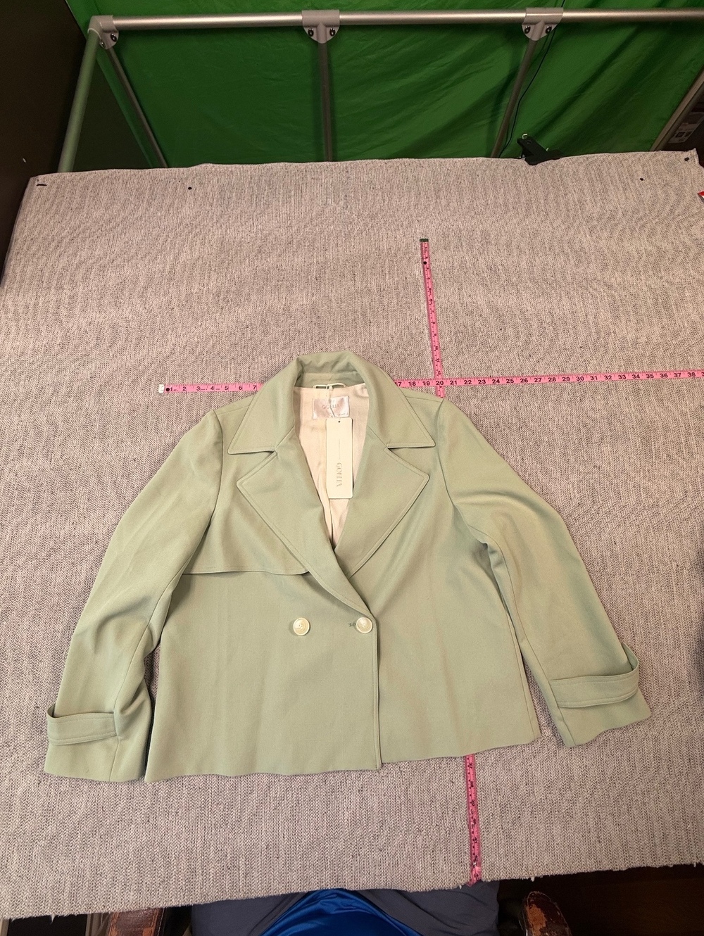 GOELIA NWT Women's XL Sage Green Double Button Blazer Jacket